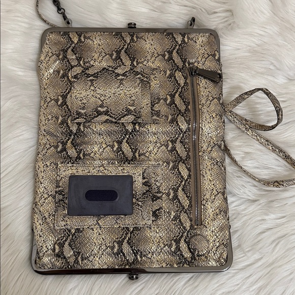 HOBO Leanne Snake Embossed Crossbody Bag Glam Leather - Picture 7 of 15